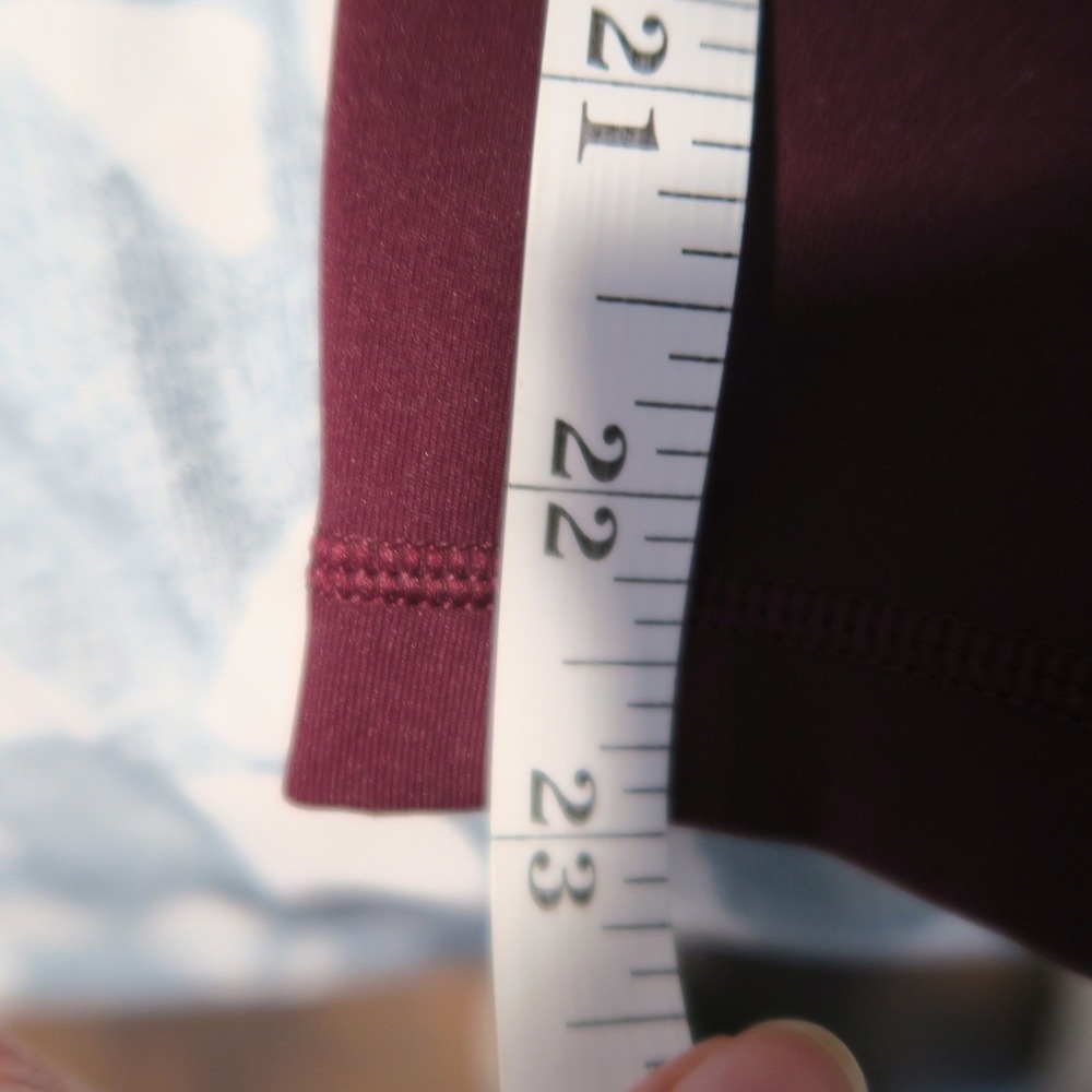 Lululemon Extra Mile Crop Reflective Leggings Garnet W6AH9S Burgundy - Picture 10 of 10